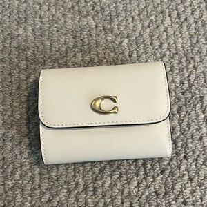 Coach Ivory Leather Wallet with Gold Accent